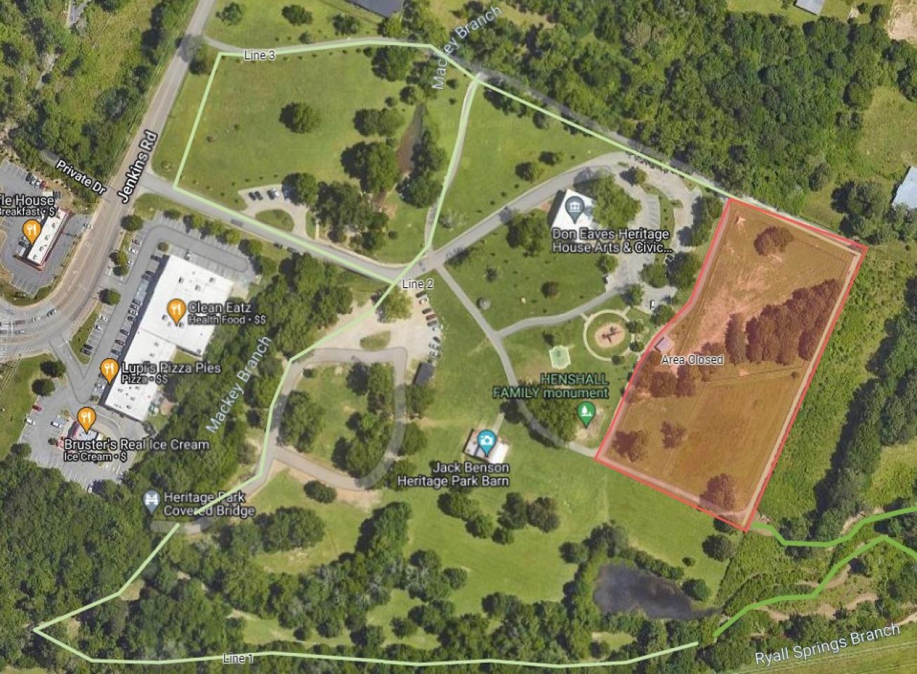 Heritage Park Prescribed Burn Overhead view of heritage park