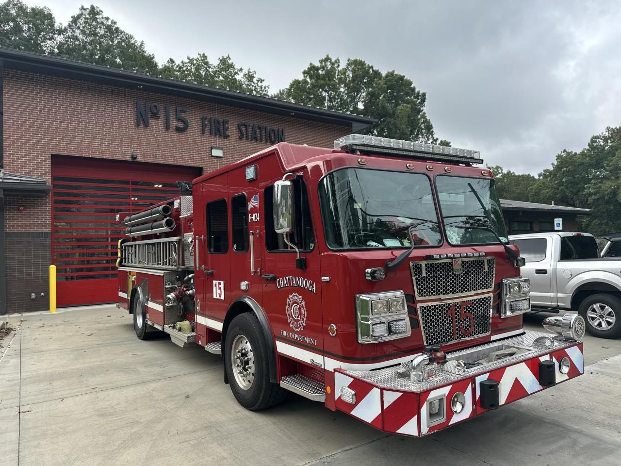 Fire Station truck at fire station 15