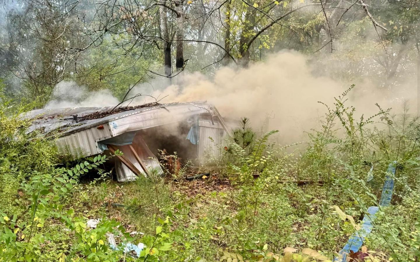 Abandoned Structures Burn on Faith Road