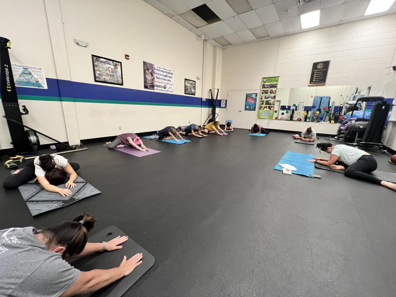 People practicing yoga