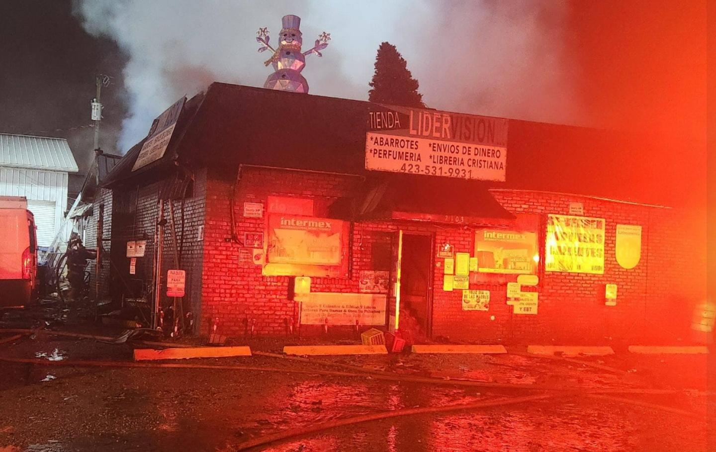 Huff place business fire