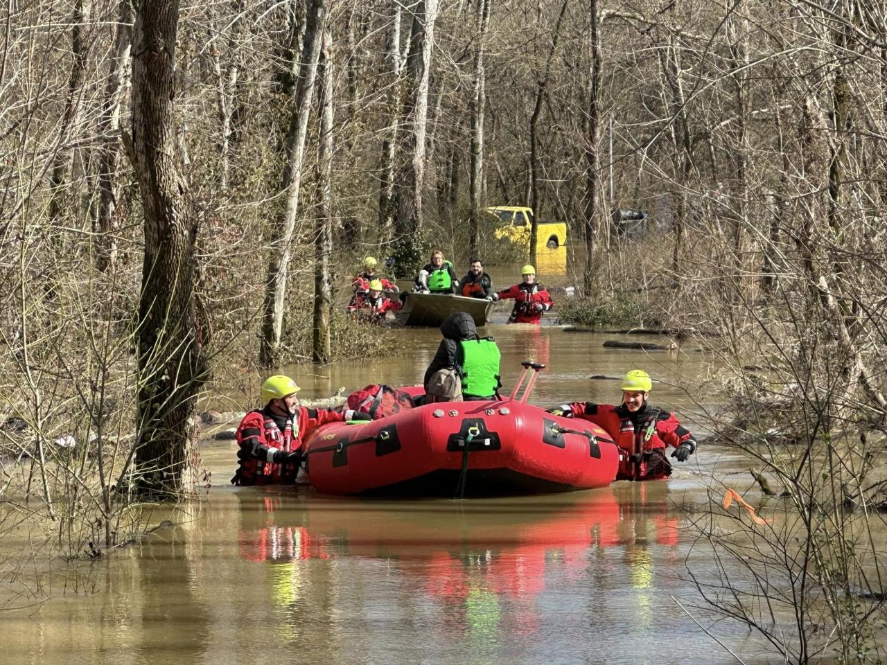 Flooded creek leads to water rescues