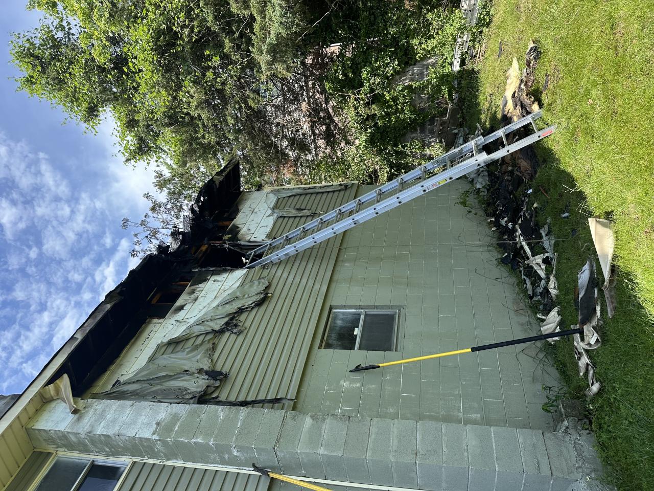 Damage from the House fire