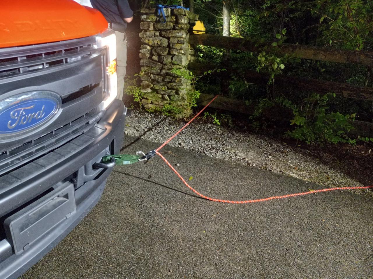 One of the trucks set up for rescue