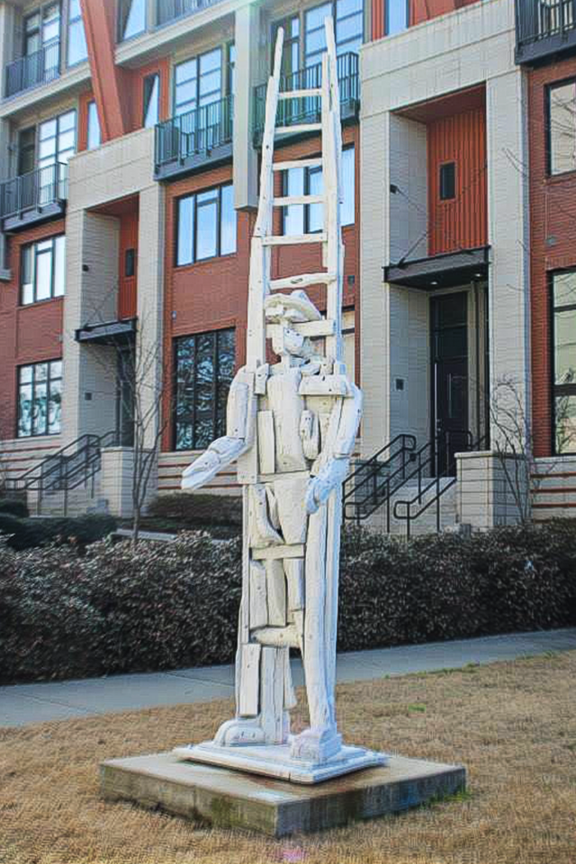 From whence cometh, white statue