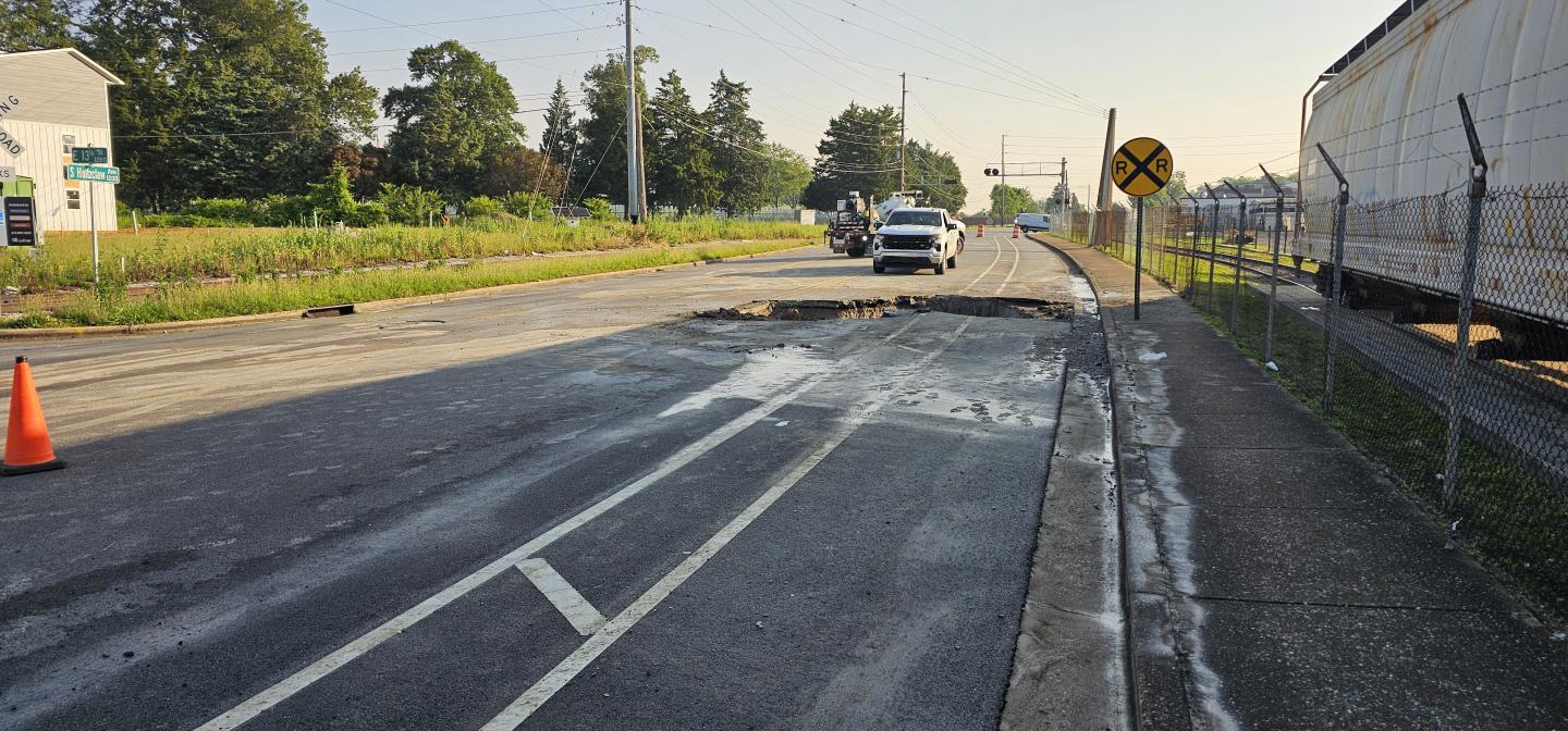 S Holtzclaw where the Water Main Break happened