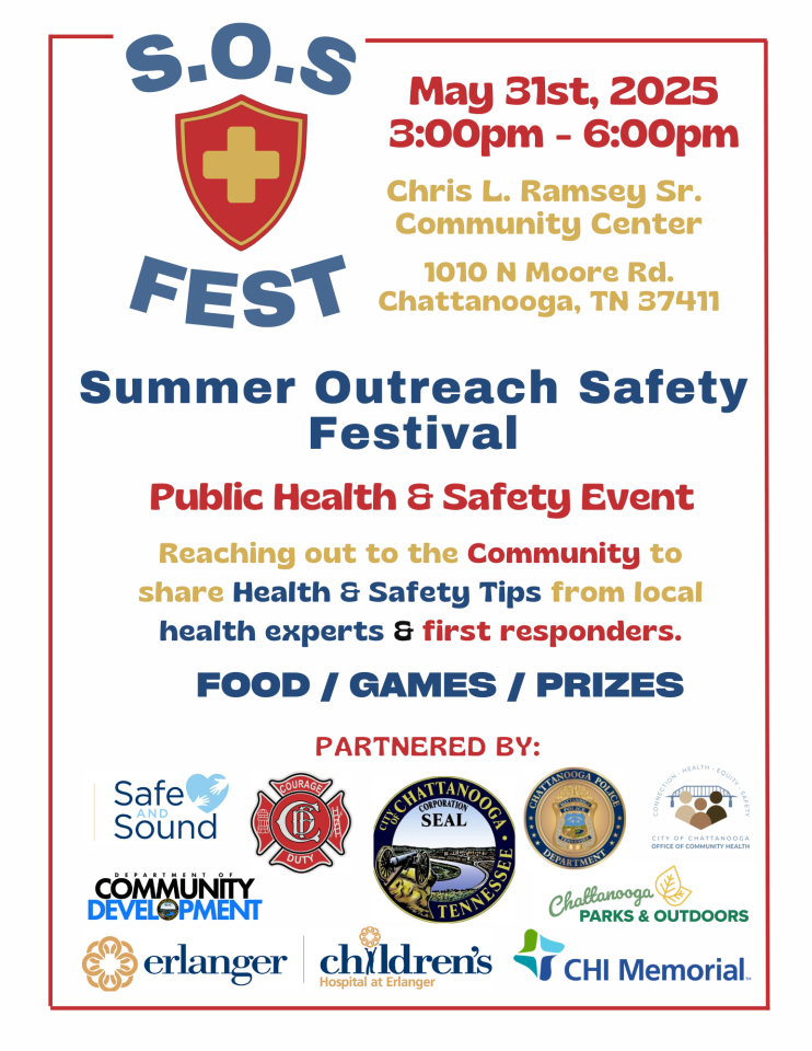 Flyer with information about sos fest 2025