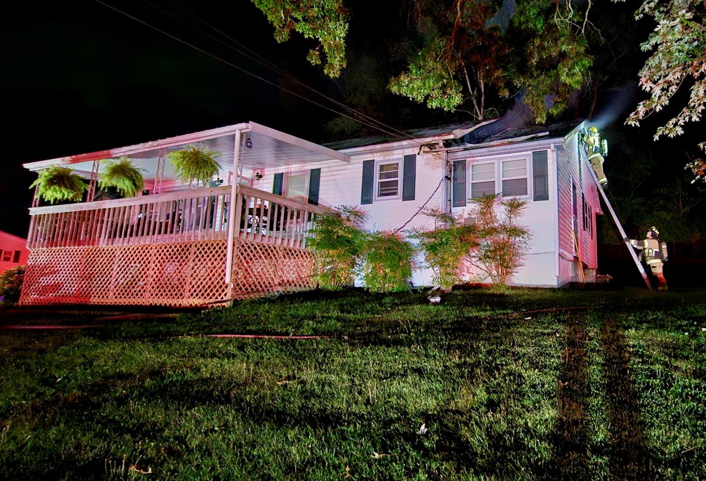 A wide shot of the home in question afterwards