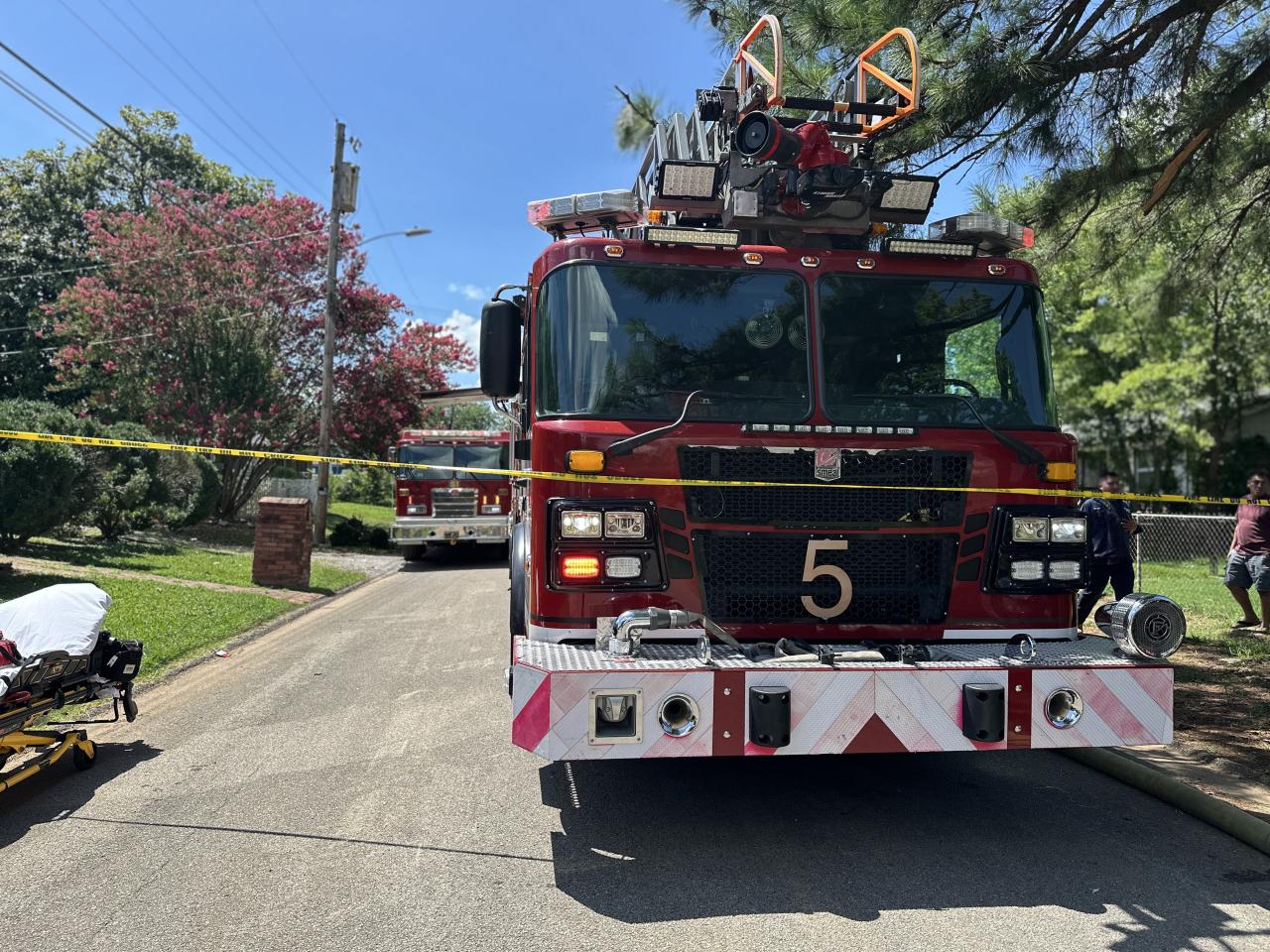 Fire truck 5 at the scene