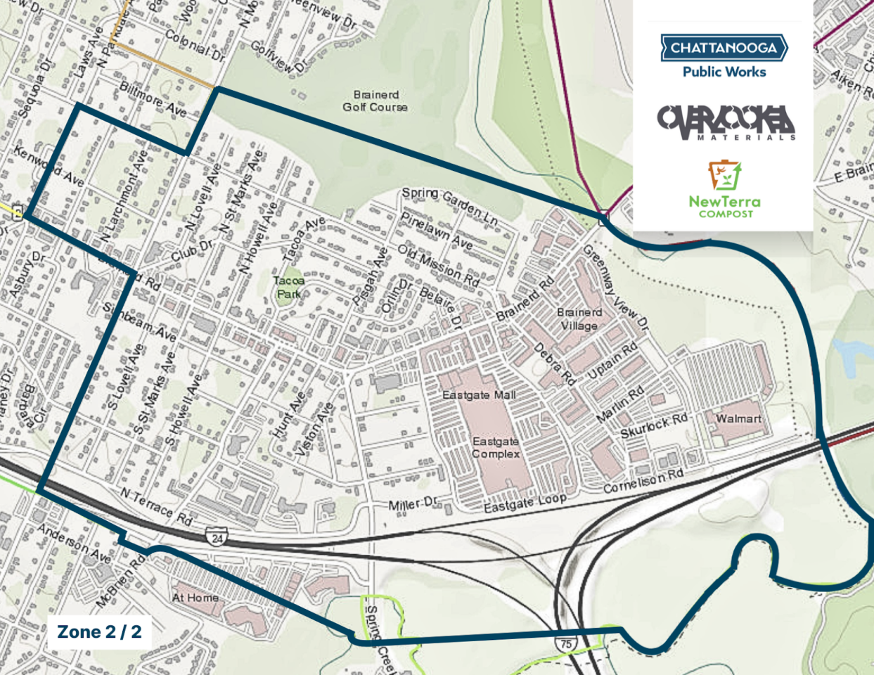Map of recycle program area