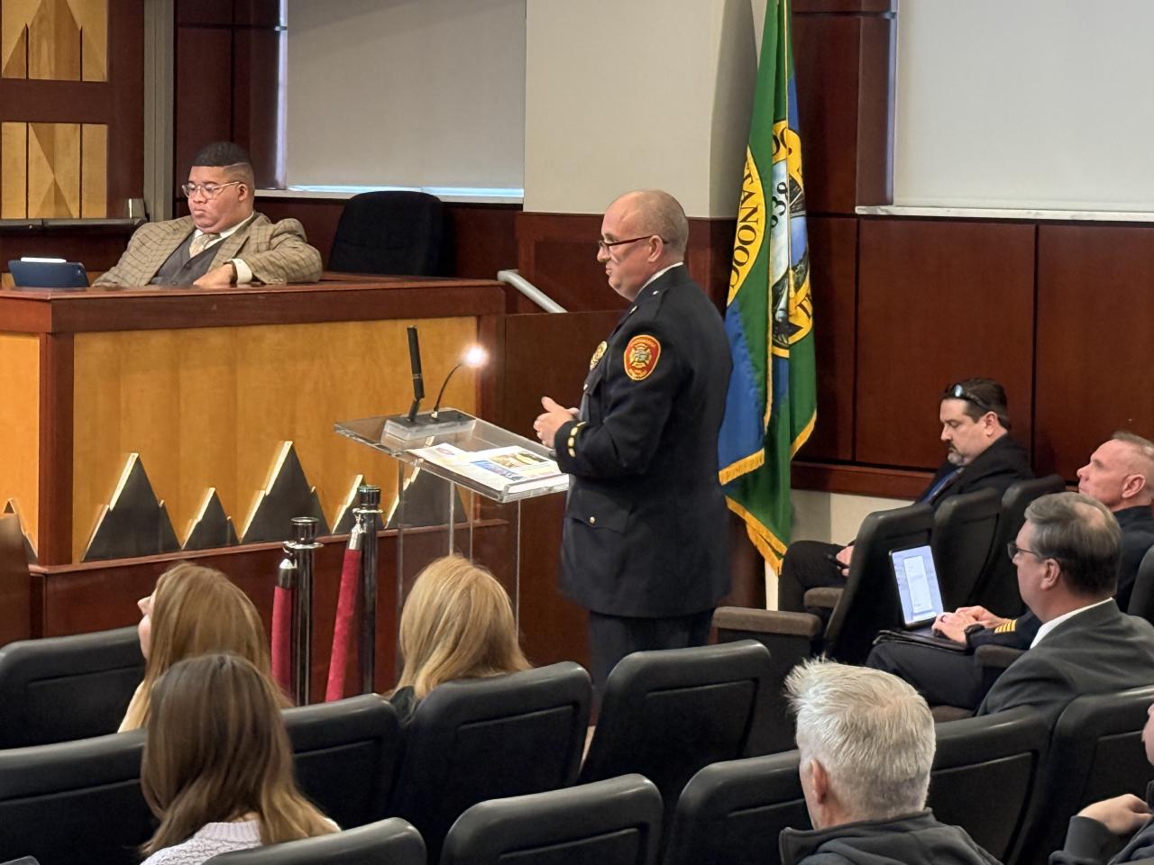 Chief Terry Knowles presents the 2026 CFD strategic plan to City Council