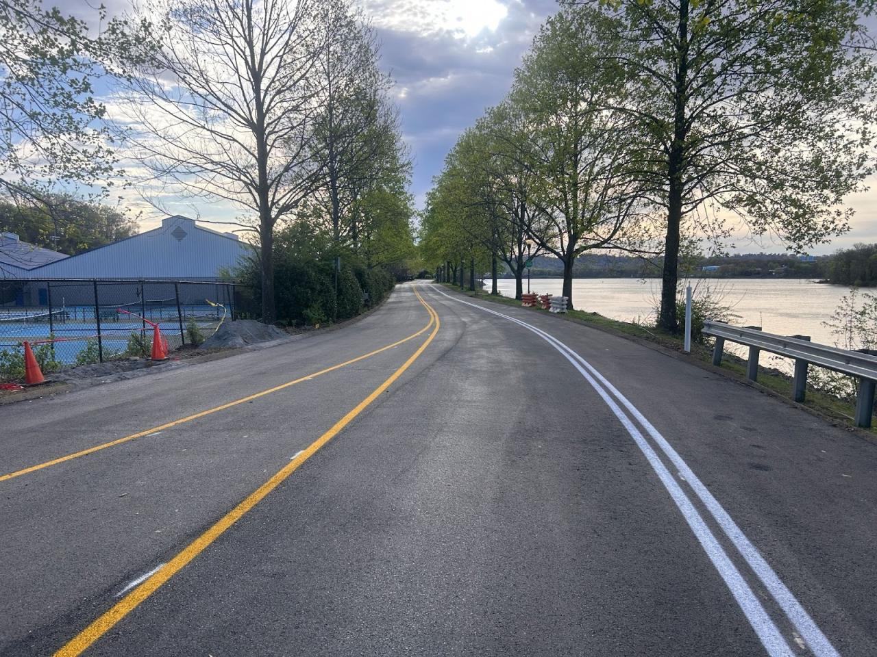 part of heritage landing road with water on sides