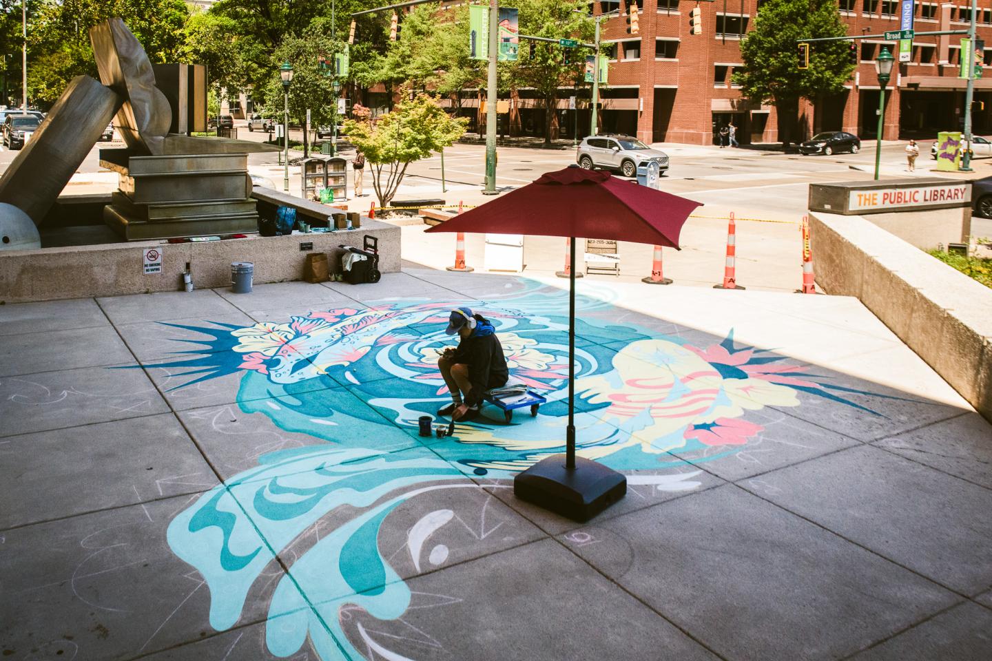 Chattanooga Public Library Mural Mural on ground in front of library