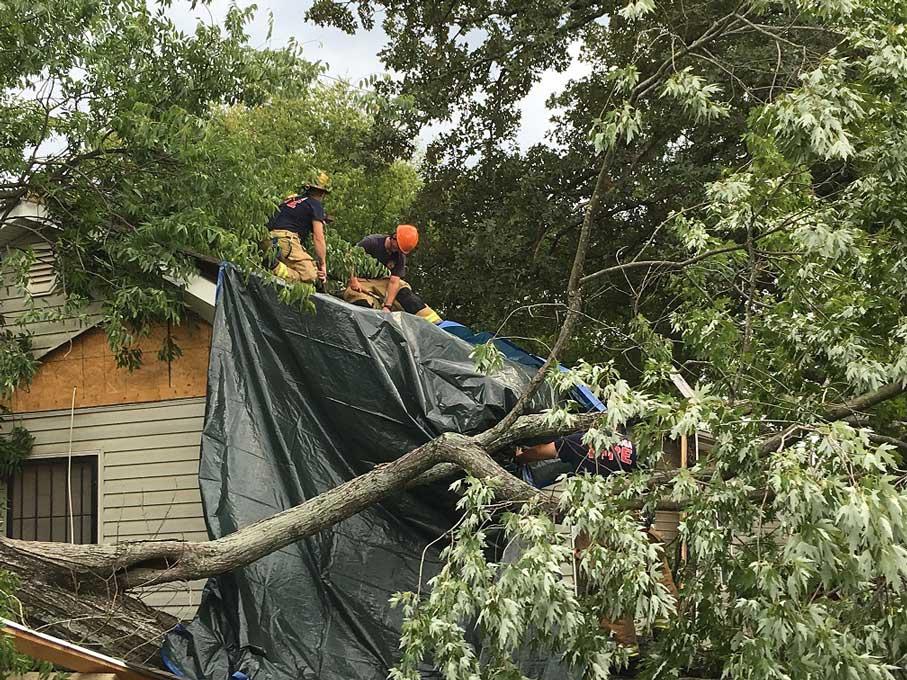 Storm Blows Tree Onto House Family Forced from Home