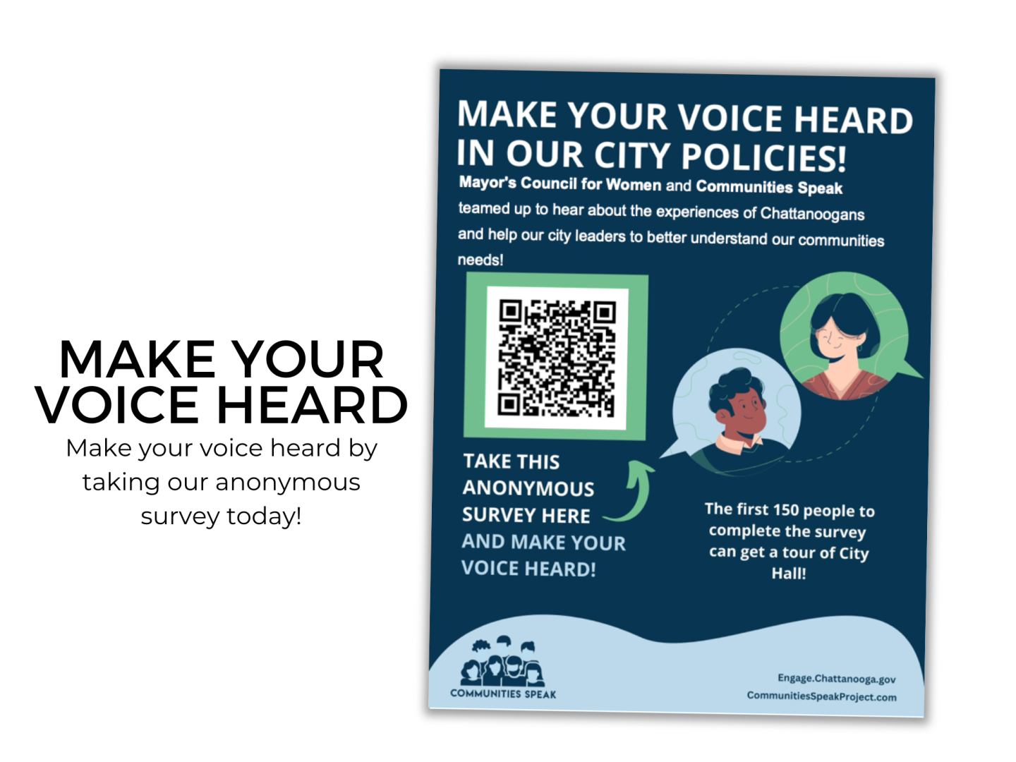 Flyer advertising survey with qr code