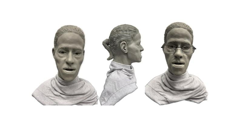 Digital reconstructions of a woman's face
