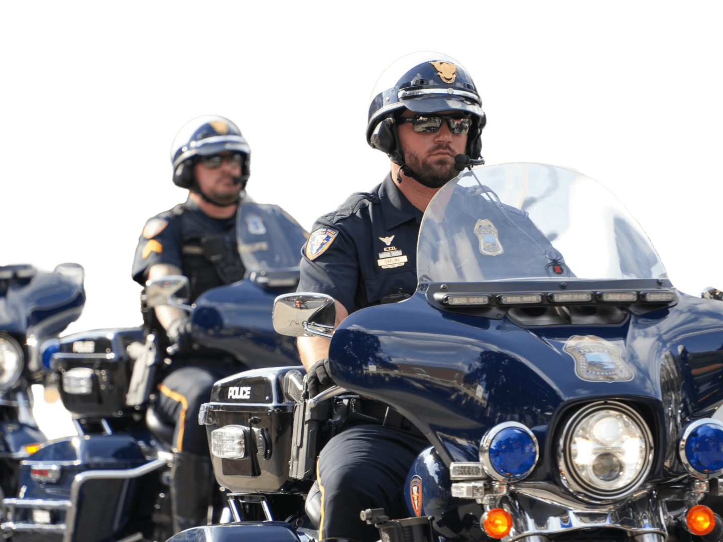 Oficiales de policía en motocicletas